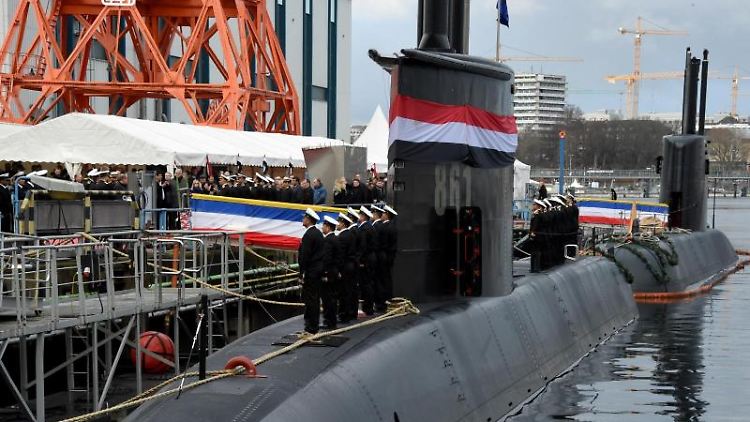 Zu den gelieferten Rüstungsgütern zählt auch dieses U-Boot, das im Jahr 2020 in Kiel an Ägypten übergeben wurde.