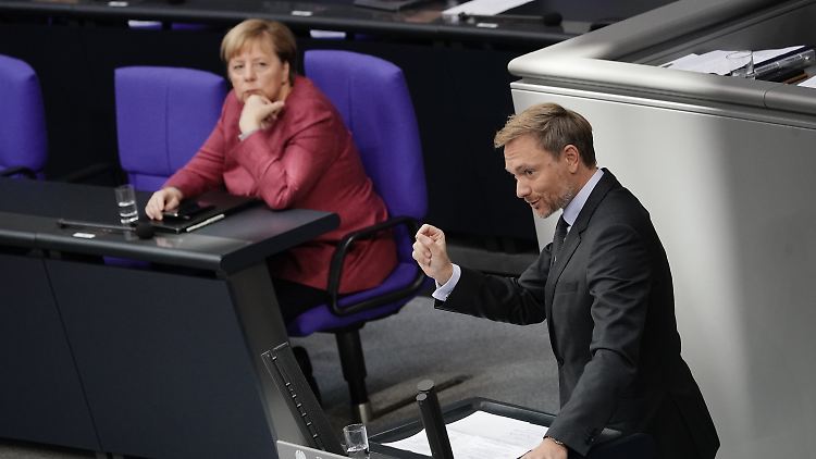 FDP-Chef Christian Lindner findet freundliche Worte für die Kanzlerin. 