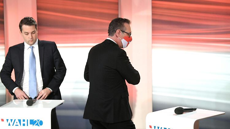 Die großen Verlierer der Wahl: Heinz-Christian Strache und Dominik Nepp (l.), Vorsitzender der Wiener FPÖ.