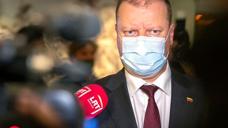 Premierminister und Vorsitzender der Partei Bund der Bauern und Grünen, Saulius Skvernelis.