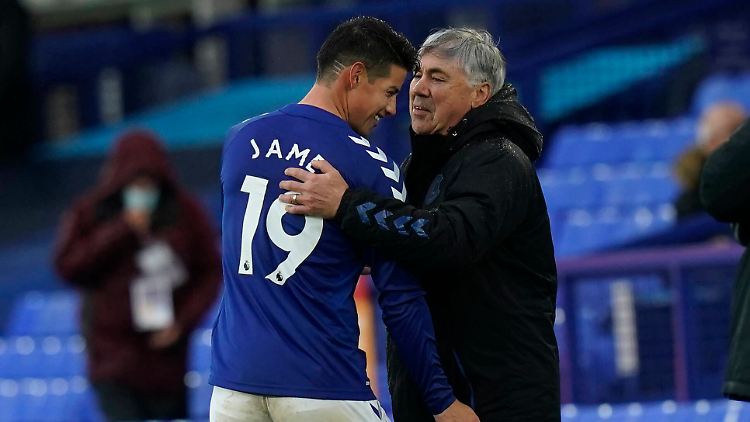 Garanten für den Erfolg beim FC Everton: James und Trainer Ancelotti.