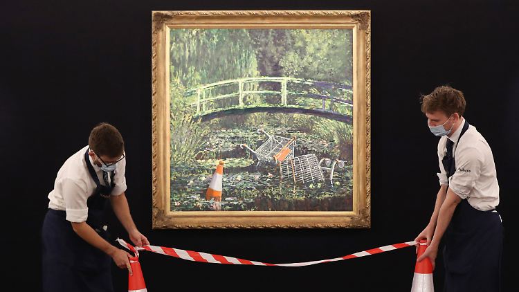 Banksy soll das Ölgemälde "Show Me the Monet" 2005 gemalt haben.