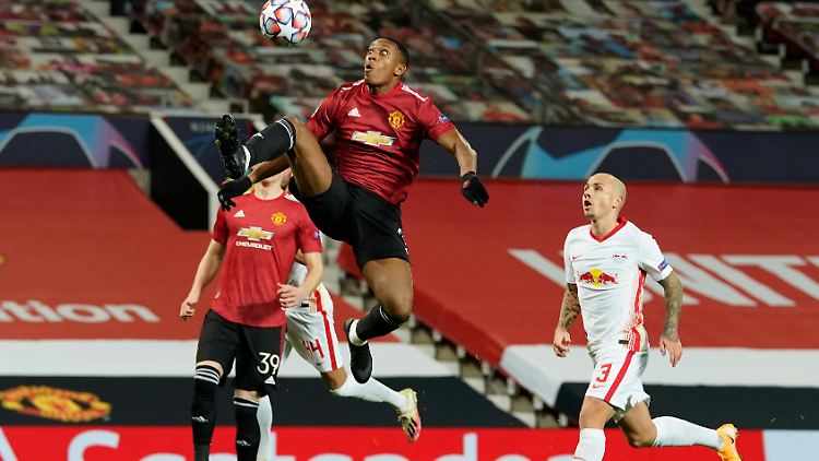 Anthony Martial und Manchester United waren RB Leipzig nicht nur in Sachen Luftraumbeherrschung überlegen.