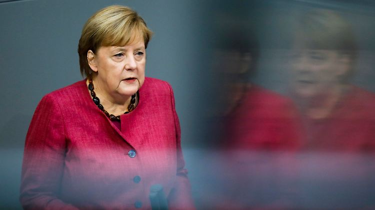 Angela Merkel bei ihrer Regierungserklärung vergangene Woche.