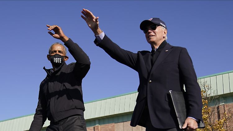 Ex-US-Präsident Barack Obama unterstützt seinen einstigen Vize-Präsidenten Joe Biden im Wahlkampfendspurt.