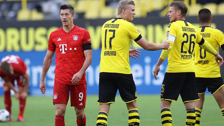 Wer entscheidet das Topspiel der Bundesliga für sich? Lewandowski (links) gegen Haaland.