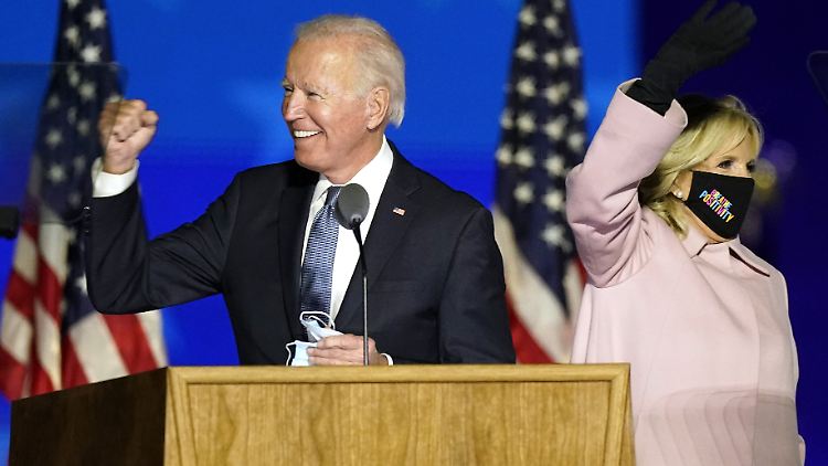 Demokrat Joe Biden gibt sich bereits siegessicher, sein Einzug ins Weiße Haus steht aber nicht fest - noch.