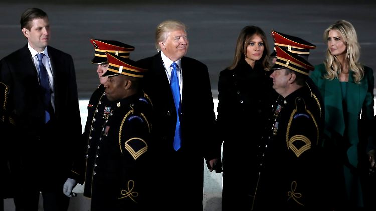 Eric, Donald, Melania und Ivanka Trump im Januar 2017.