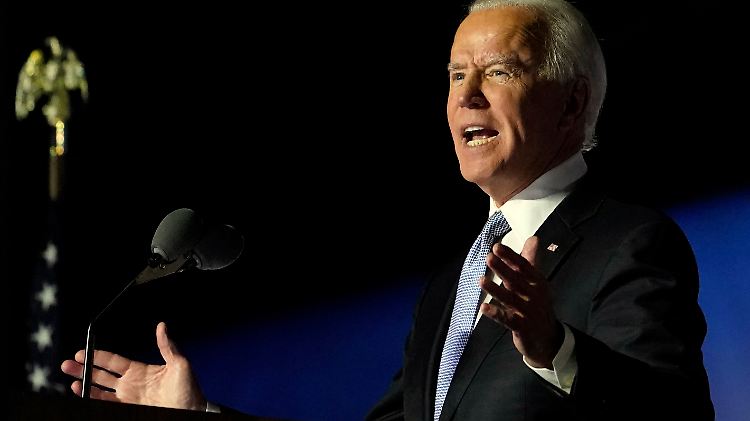 Joe Biden bei seiner Siegesrede in Wilmington.