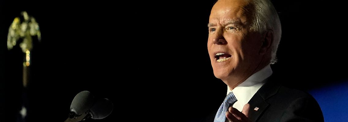 Joe Biden bei seiner Siegesrede in Wilmington.