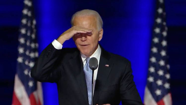 Joe Biden bei seiner Siegesrede in Wilmington, Delaware.