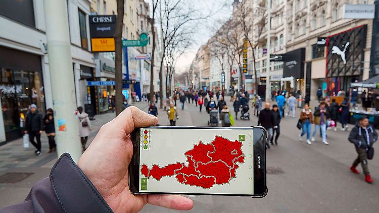 Alles rot - ganz Österreich ist Corona-Risikogebiet.