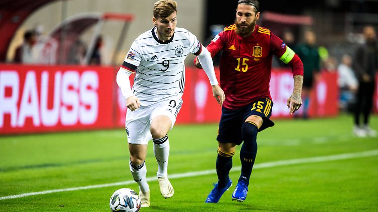 Keine Gegenspieler bei der EM: Timo Werner (links) und Sergio Ramos.