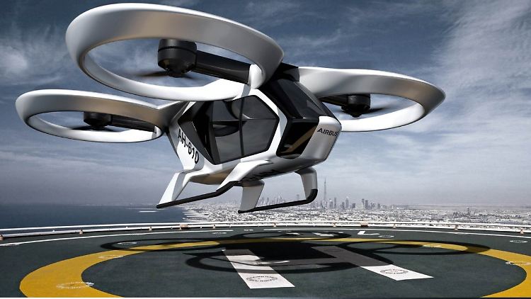 So stellt sich Airbus ein Flugtaxi der Zukunft vor. 