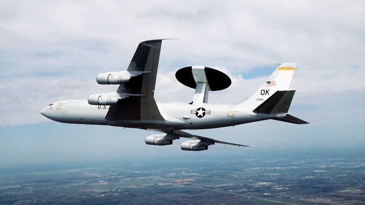 Ein Awacs-Überwachungsflugzeug der US-Luftwaffe im Einsatz.
