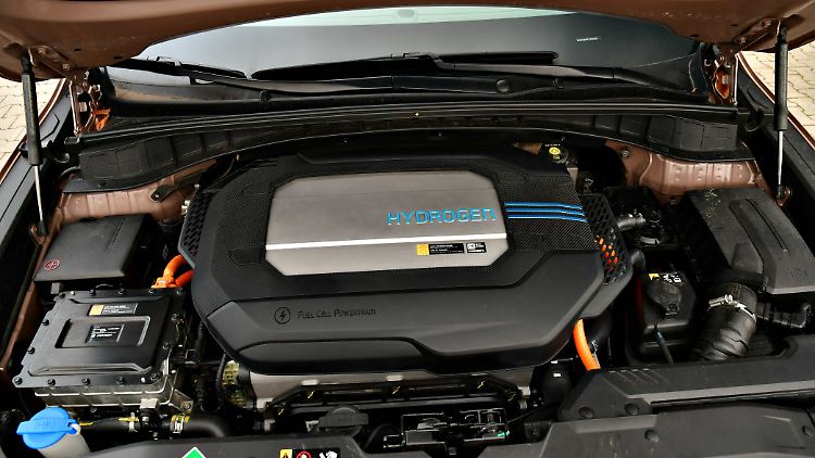 Unter der Motorhaube sieht es im Hyundai Nexo eigentlich aus wie bei einem Verbrenner.