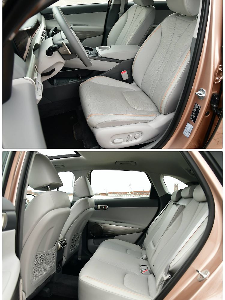 Die Sitze im Hyundai Nexo sind nicht nur aus nachwachsenden Rohstoffen, sie sind auch bequem.