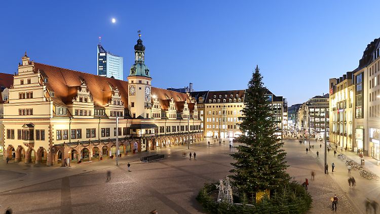 Auf dem Leipziger Marktplatz würde in diesen Tagen normalerweise der Weihnachtsmarkt beginnen.