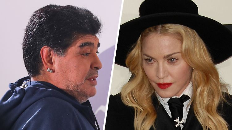Außer ihren ähnlichen Namen haben sie eigentlich nicht viel gemein: der verstorbene Diego Maradona und Madonna.