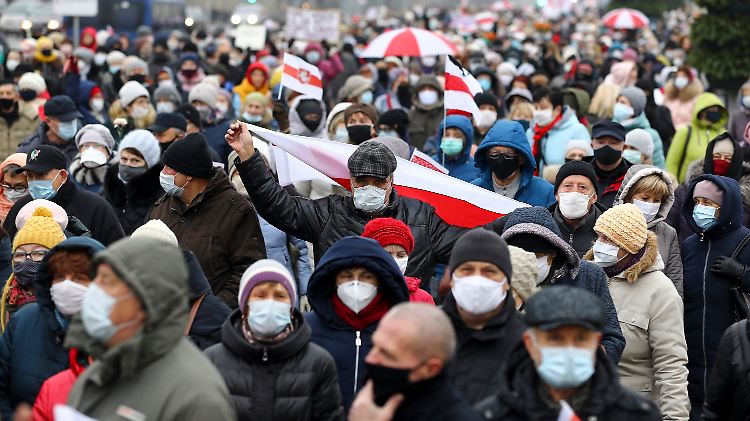 Proteste gegen Lukaschenko in Minsk.