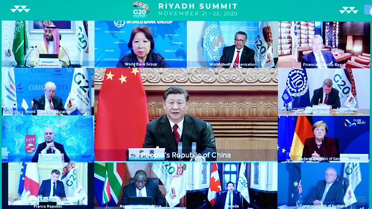 Chinas Staatschef Xi Jinping nahm am von Saudi-Arabien ausgerichteten digitalen G20-Gipfel teil. 