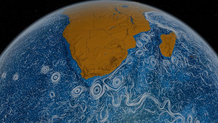 Die Meeresströmungen spielen in Klimaprozessen eine wichtige Rolle. 