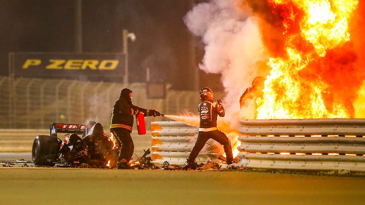 Romain Grosjean rettete sich nach quälenden Sekunden aus dem brennenden Wrack. In die Formel 1 wird der Franzose aber nicht mehr zurückkehren.