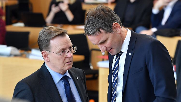 Ramelow und Höcke im Thüringer Landtag.