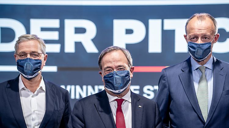 Die CDU ist, zusammen mit der CSU, die mit Abstand stärkste politische Kraft im Land. Unklar ist aber, wer nächster Vorsitzender wird: Norbert Röttgen, Armin Laschet oder Friedrich Merz (v.l.).