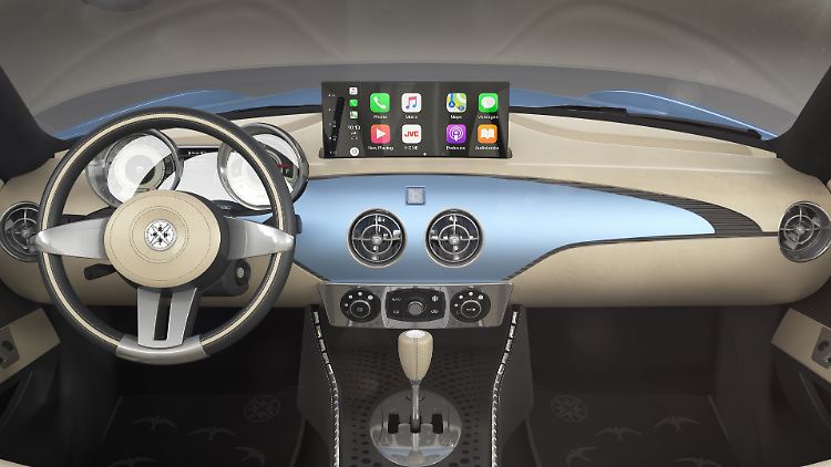 Der Innenraum des Wami Lalique Spyder ist eine konsequente Mischung aus Retro und Moderne.