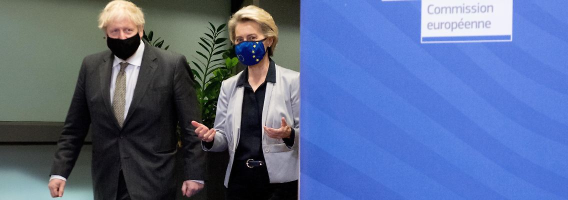 Ursula von der Leyen (r.) sieht Fortschritte im Ringen mit dem britischen Premierminister Boris Johnson (l.), um einen Brexit-Handelspakt.