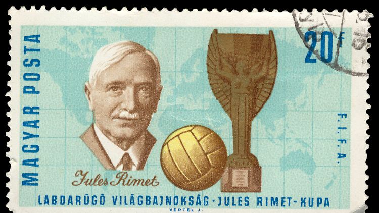 Auf Briefmarken erhalten, in der Realität verschwunden: Der Pokal, der nach Jules Rimet benannt wurde.