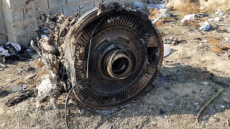 Überreste einer Boeing 737-800, die der Iran versehentlich im Januar abgeschossen hat.