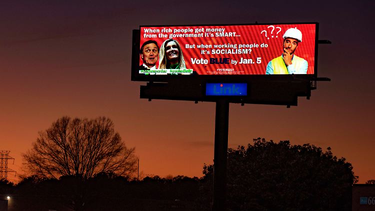 Wahlwerbung der Demokraten in Georgia: "Geld für die Reichen ist schlau. Geld für die Armen ist Sozialismus?"