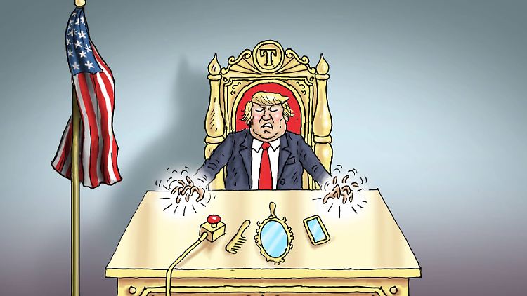 Will das Weiße Haus partout nicht verlassen: Trump am Resolute Desk im Oval Office.