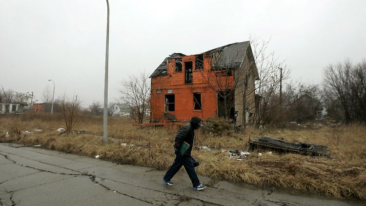 Straßenszene in Detroit.