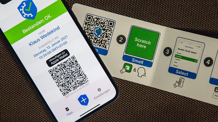 Hat man bestanden, erhält man einen QR-Code, der als eine Art Eintrittskarte dienen kann.