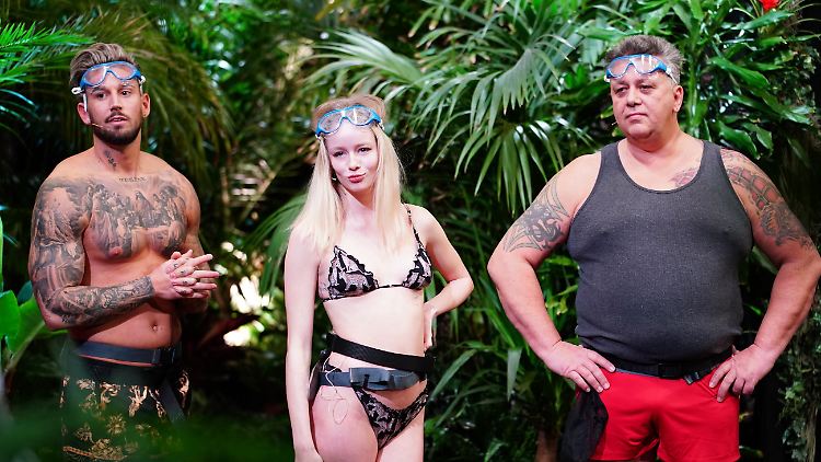 Freuen sich unheimlich auf ihre erste Dschungelprüfung: Mike, Zoe und Frank. (Foto: TVNOW / Stefan Gregorowius)