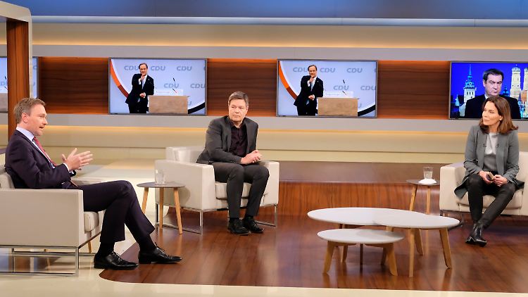 Lindner und Habeck beim ersten Wahlkampf-Talk.
