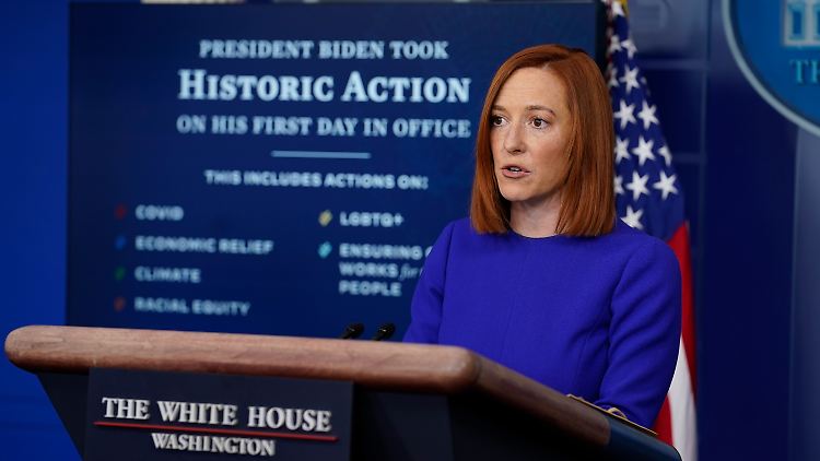Jen Psaki hielt das erste tägliche Press Briefing ab - eine Tradition, mit der Trump gebrochen hatte.