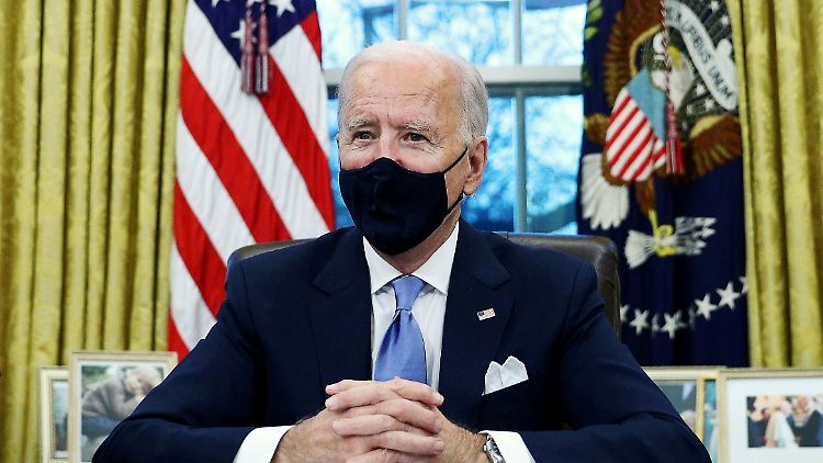 Noch ist die südafrikanische Mutation nicht in den USA nachgewiesen worden: Joe Biden am Sonntag im Weißen Haus.