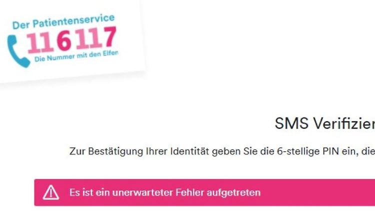 Um den Termin buchen zu können, muss man sich per SMS eine Verifizierungsnummer zuschicken lassen - und dann passiert: nichts.