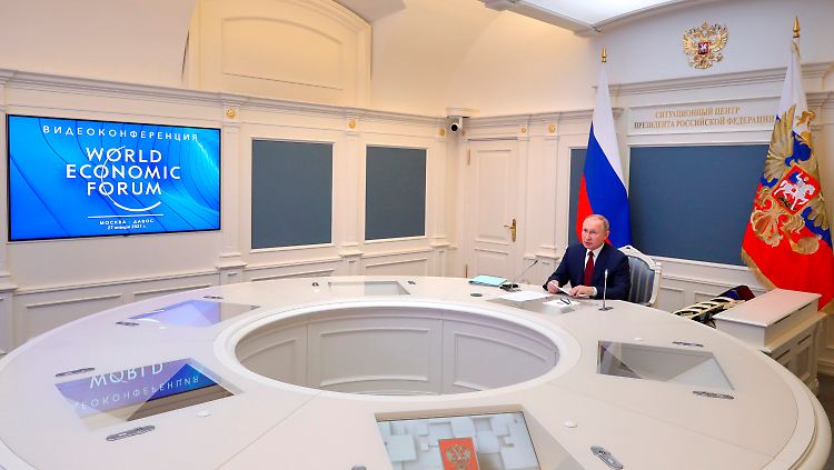 Putin sprach aus Moskau zum Weltwirtschaftsforum, das normalerweise in Davos stattfindet.