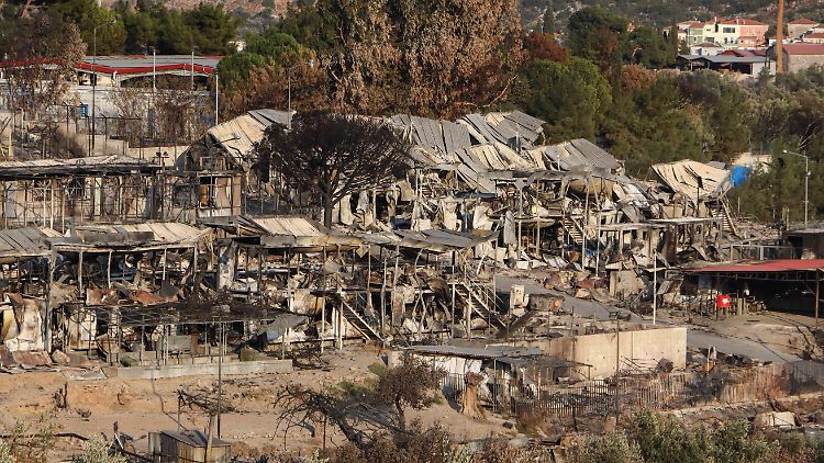 Ein Brand zerstörte im September das Flüchtlingslager Moria auf Lesbos.