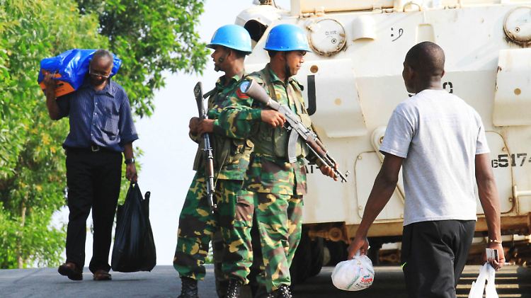 Blauhelmsoldaten der Vereinten Nationen in der Hauptstadt Abidjan.