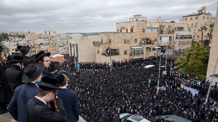 Trauerfeier für zwei Rabbiner am 31. Januar in Jerusalem.