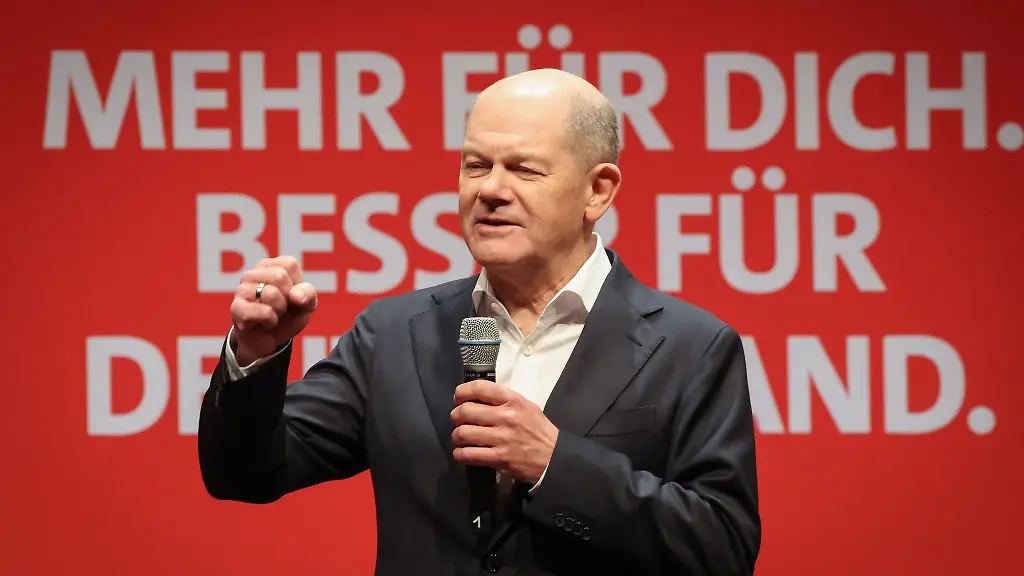 Kanzler-Olaf-Scholz-SPD-traut-dem-Unionskanzlerkandidaten-Friedrich-Merz-in-der-Frage-einer-Zusammenarbeit-mit-der-AfD-nicht-mehr-ueber-den-Weg