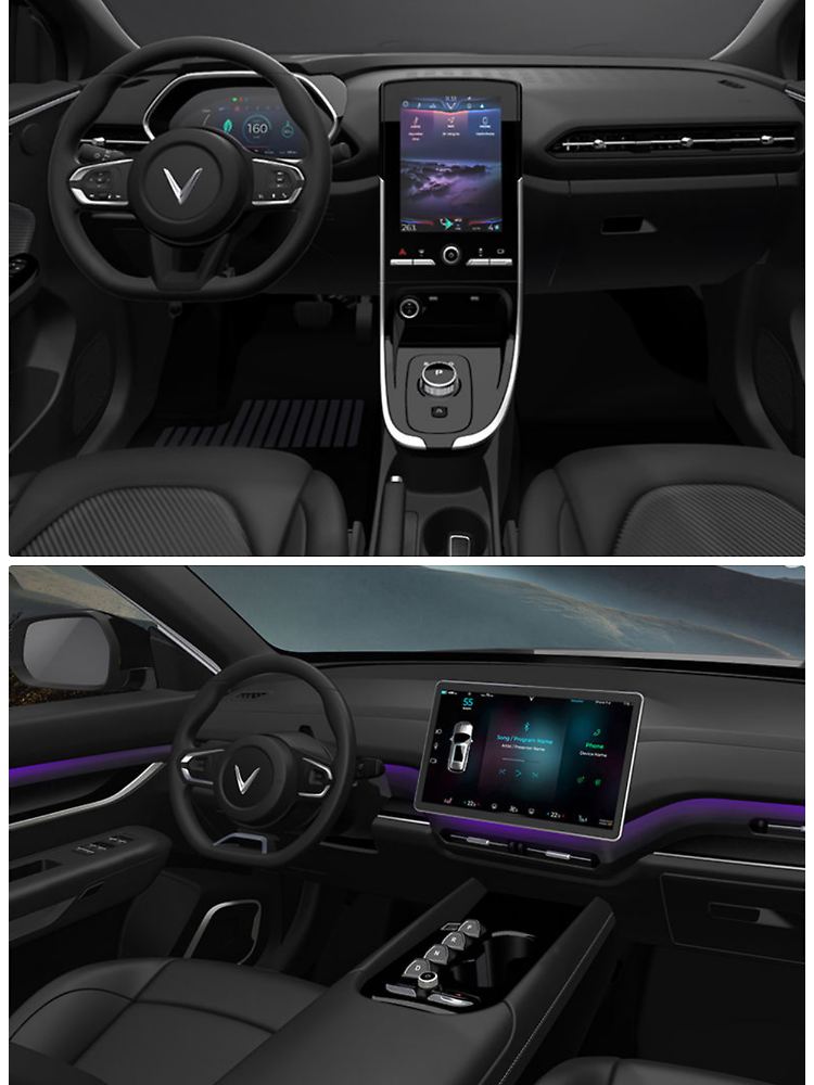 Der VinFast VF31 zeigt sich voll digitalisiert, der VF33 digitalisiert, aber auch minimalistisch mit Tesla-Anleihen.