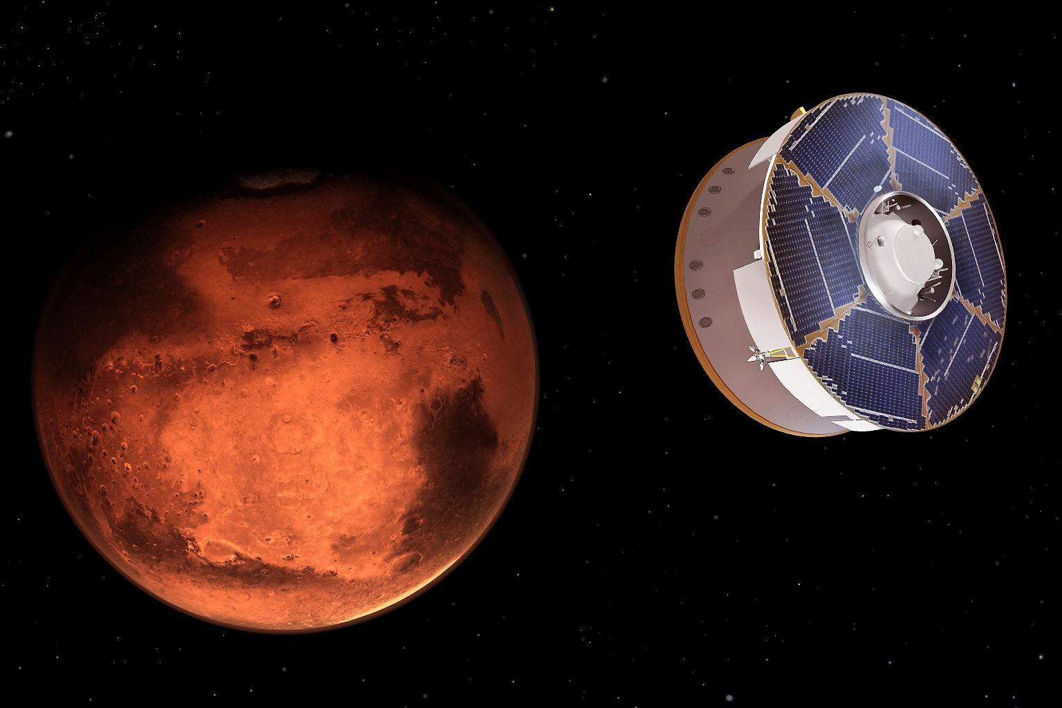 Es ist soweit: Nach rund sechs Monaten Flugzeit soll der US-Rover "Perseverance" ... 