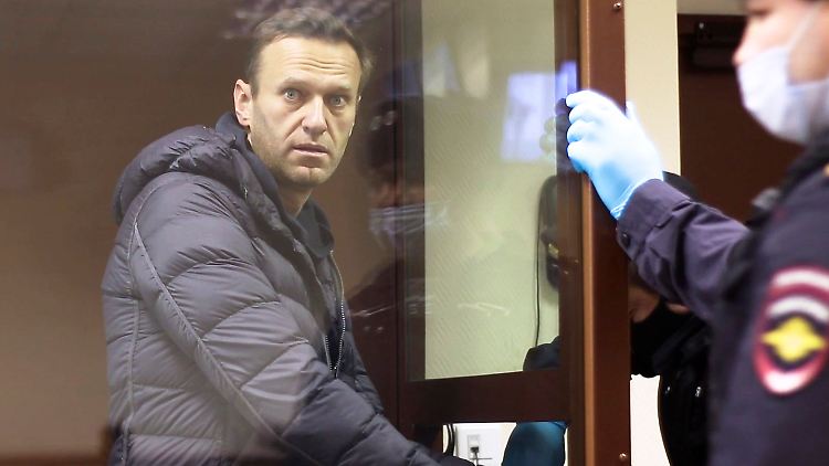 Alexej Nawalny während einer Anhörung zu seiner Anklage wegen Verleumdung im Bezirksgericht Babuskinsky.